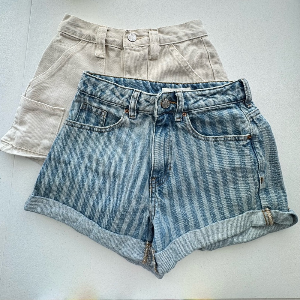 PacSun Denim Shorts Bundle Size 23 Workwear + Mom Shorts y2k Festival